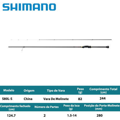 SHIMANO 2023 SOARE BB S80L-S Vara De Molinete