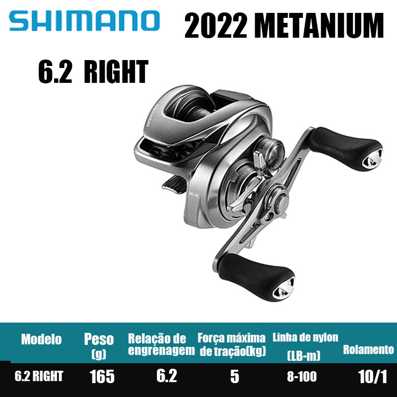 Carretel de Pesca SHIMANO 2022 METANIUM SHALLOW Carretel de Arremesso Água Doce Água Salgada Peças de Pesca Origem: Japão