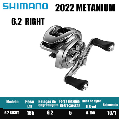 Carretel de Pesca SHIMANO 2022 METANIUM SHALLOW Carretel de Arremesso Água Doce Água Salgada Peças de Pesca Origem: Japão