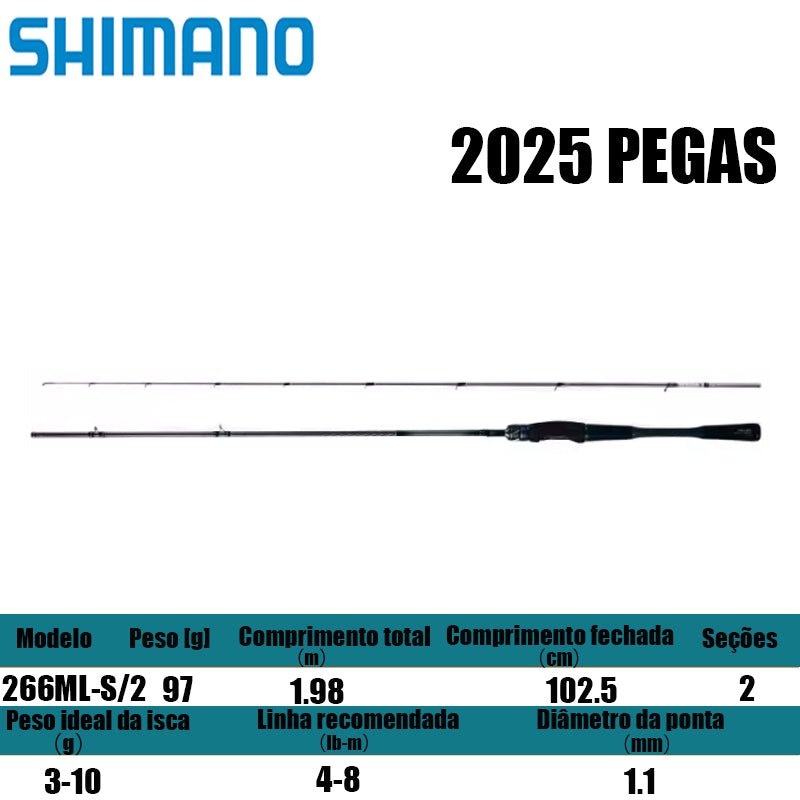 SHIMANO 2025 PEGAS 266ML-S/2 para molinetes de pesca