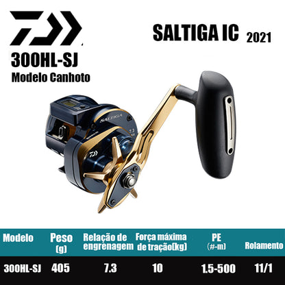 DAIWA 2021 SALTIGA IC 300HL-SJ Modelo Canhoto