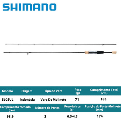 SHIMANO 2023 TROUT ONE AS S60SUL  Vara De Molinete
