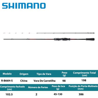 SHIMANO 2024 Sephia SS METAL SUTTE R-B66H-S Vara De Carretilha