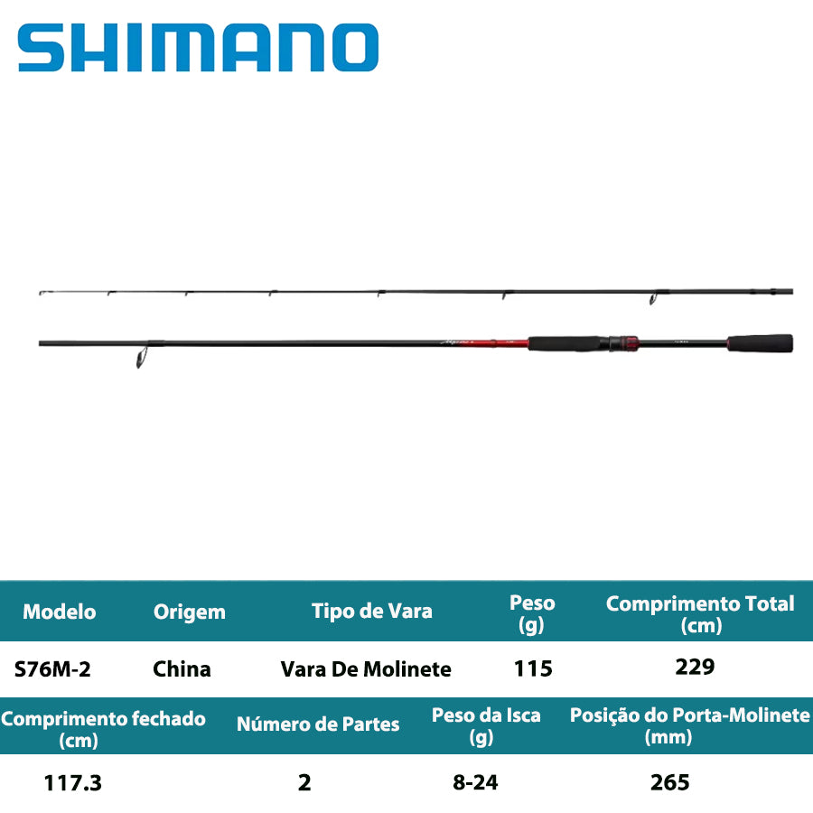 SHIMANO 2026 Majestic+ S76M-2 Vara De Molinete
