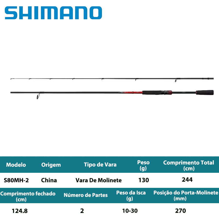 SHIMANO 2026 Majestic+ S80MH-2 Vara De Molinete