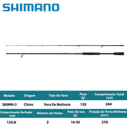 SHIMANO 2026 Majestic+ S80MH-2 Vara De Molinete