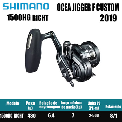 SHIMANO 2019 OCEA JIGGER F CUSTOM 1000 1500 2000 3000, Carretel de Pesca Baitcast para Pesca em Água Salgada  Origem: Japão