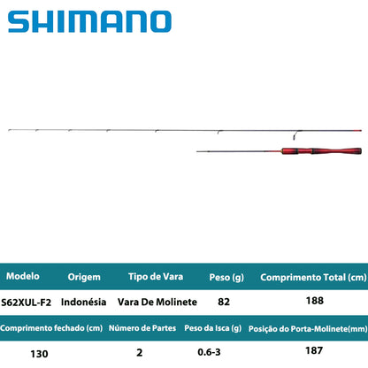 SHIMANO 2024 WORLD SHAULA TECHNICAL EDITION S62XUL-F/2 Vara De Molinete