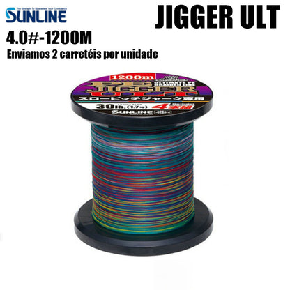 SUNLINE PE JIGGER ULT Linha De Pesca PE 1200M 4.0 Multicolorido (2 Carretéis)