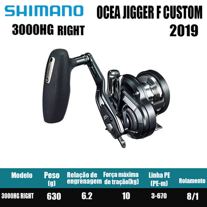 SHIMANO 2019 OCEA JIGGER F CUSTOM 1000 1500 2000 3000, Carretel de Pesca Baitcast para Pesca em Água Salgada  Origem: Japão