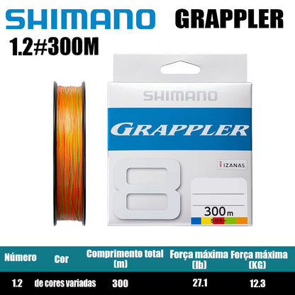 Shimano Grappler 8Braid Linha De Pesca PE 300M Cores Variadas (2 Carretéis)