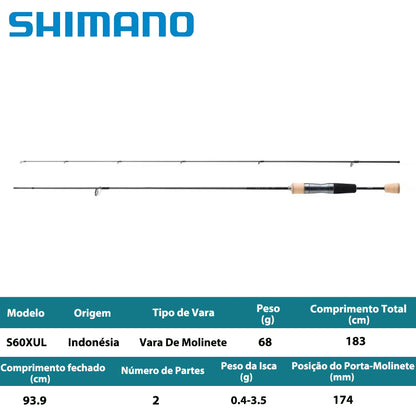 SHIMANO 2023 TROUT ONE AS S60XUL  Vara De Molinete