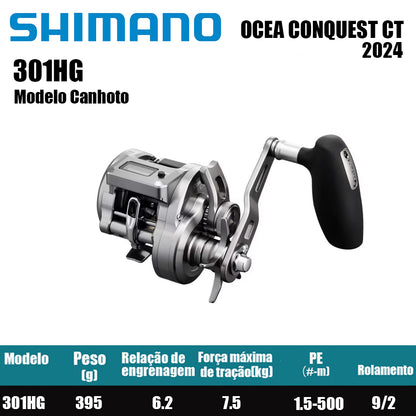 SHIMANO 2024 OCEA CONQUEST CT 301HG Modelo Canhoto
