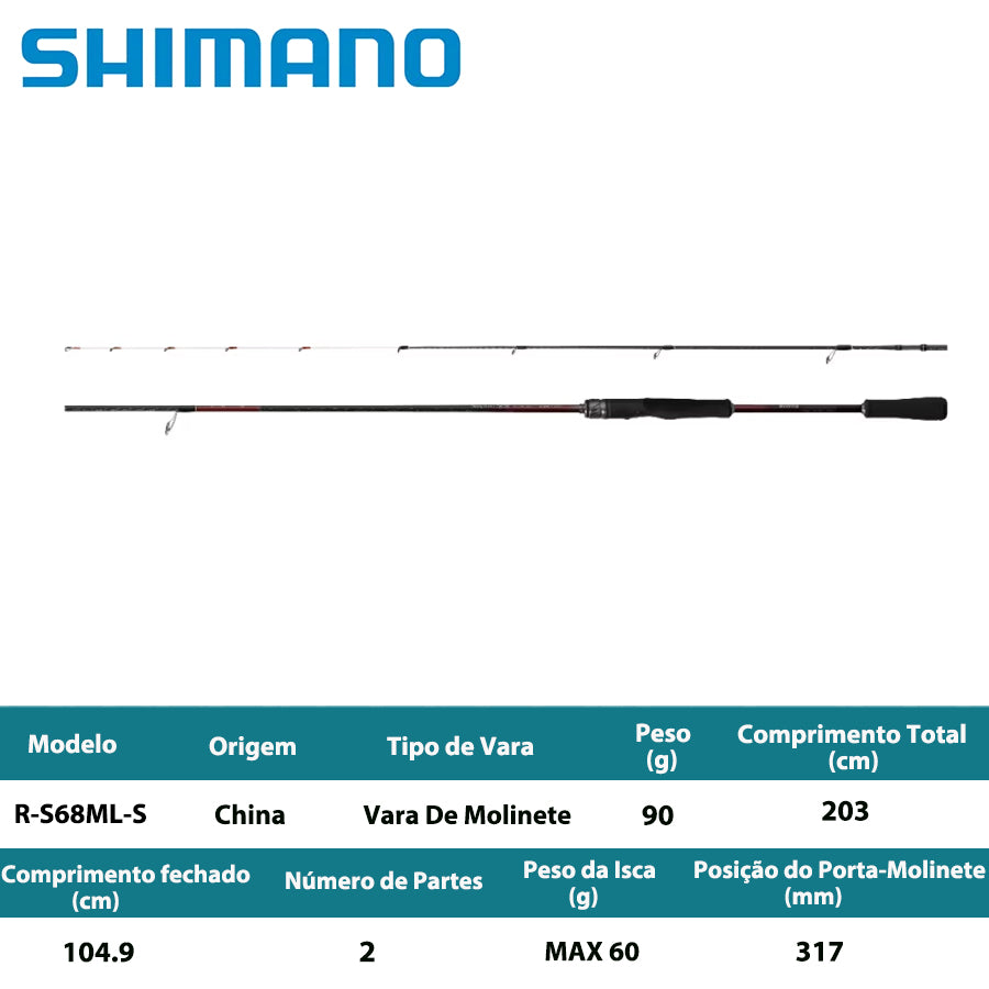 SHIMANO 2024 SEPHIA SS TIP EGING R-S68ML-S Vara De Molinete