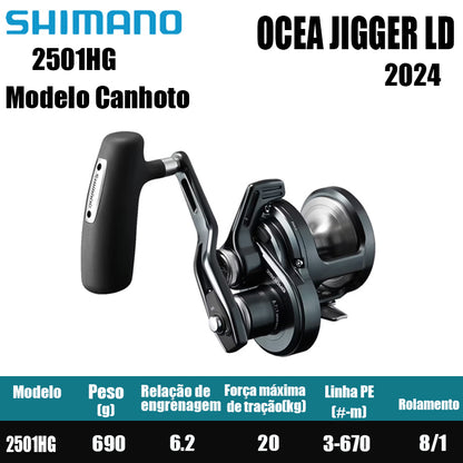 SHIMANO 2024 OCEA JIGGER LD 2501HG Modelo Canhoto