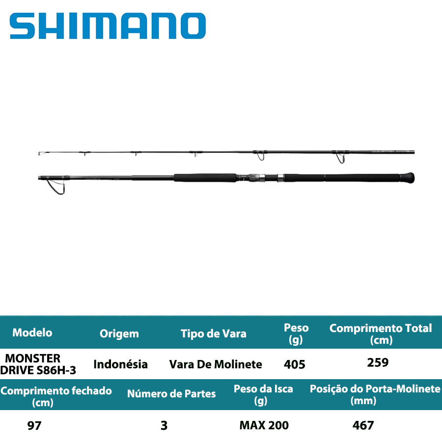 SHIMANO 2026 OCEA PLUGGER BG MONSTER DRIVE S86H-3 Vara De Molinete
