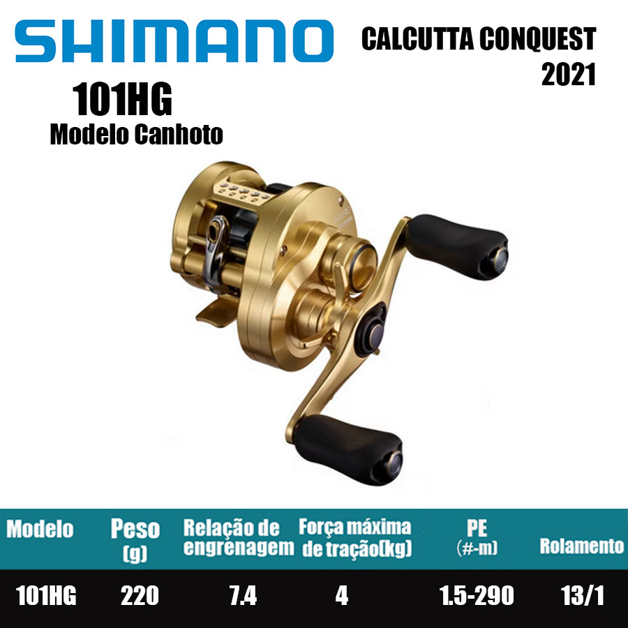 SHIMANO 2021 Calcutta Conquest 101HG Modelo Canhoto