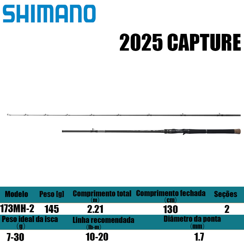 SHIMANO 2025 CAPTURE 173MH-2 para carretilhas de pesca