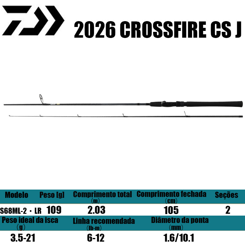 DAIWA 2026 CROSSFIRE CS J S68ML-2･LR para molinetes de pesca