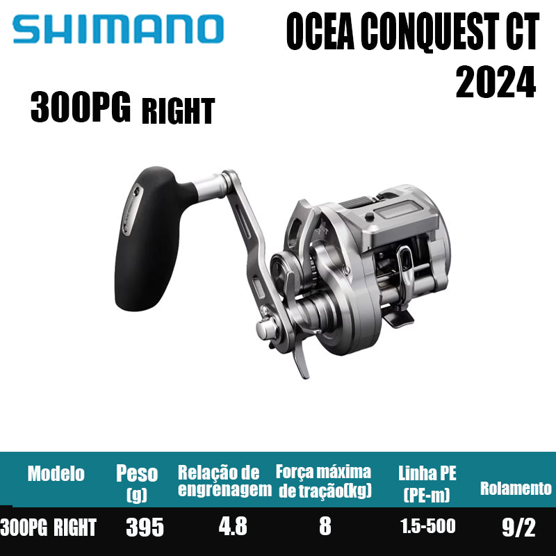 SHIMANO 2024 OCEA CONQUEST CT, Carretel de Pesca Baitcast para Pesca em Água Salgada  Origem: Japão Carretel de Tambor para Pesca em Barco de Alto-Mar