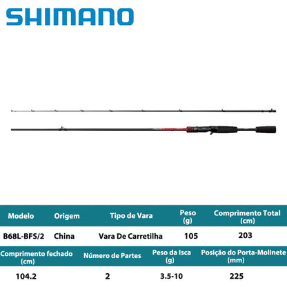 SHIMANO 2026 Majestic+ B68L-BFS/2 Vara De Carretilha