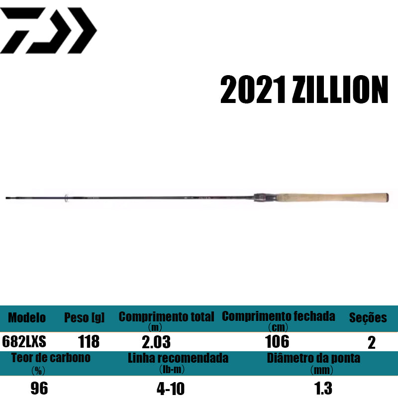 DAIWA 2021 ZILLION 682LXS para molinetes de pesca
