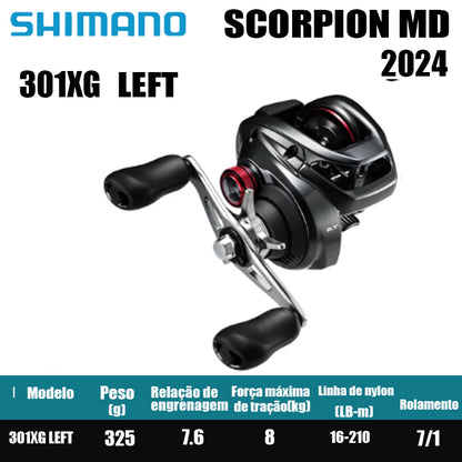 Carretilha De Arremesso SHIMANO 2024 SCORPION MD 300Série, Peça De Reposição Para Pesca Em Água Doce E Salgada. Local De Produção: Malásia.