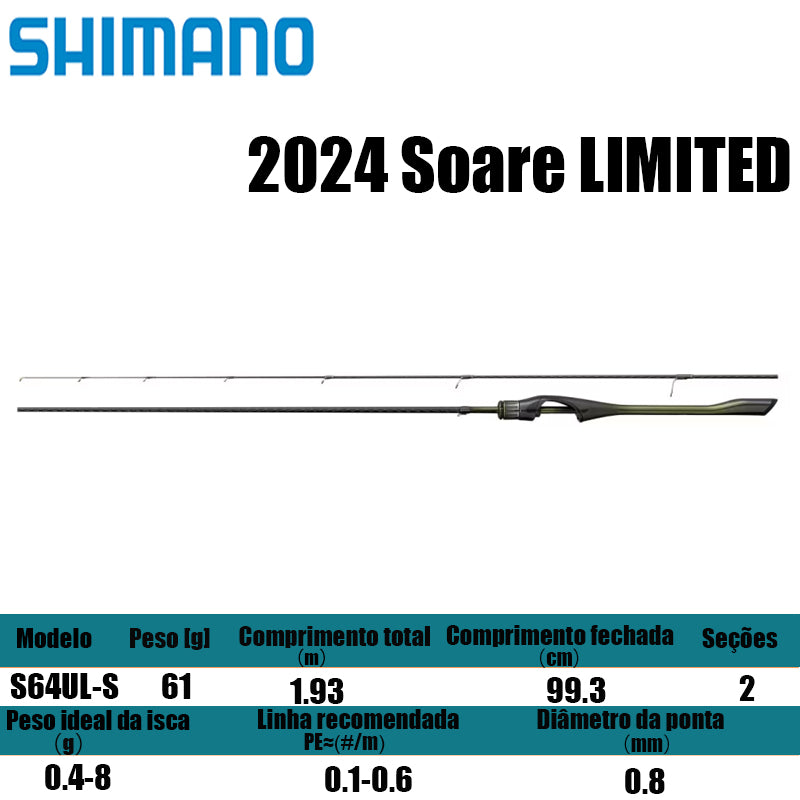 SHIMANO 2024 Soare LIMITED S64UL-S para molinetes de pesca