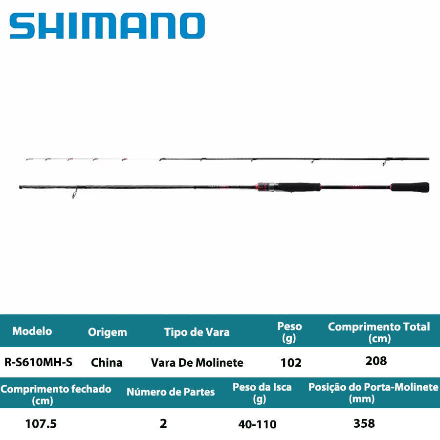 SHIMANO 2022 SEPHIA BB METAL SUTTE R-S610MH-S Vara De Molinete