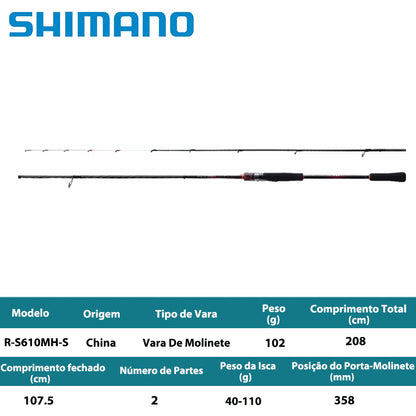 SHIMANO 2022 SEPHIA BB METAL SUTTE R-S610MH-S Vara De Molinete