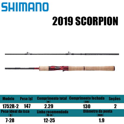 SHIMANO 2019 SCORPION 1752R-2 para carretilhas de pesca