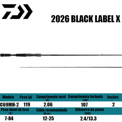 DAIWA 2026 BLACKL LABEL X  SC C69MH-2 para carretilhas de pesca