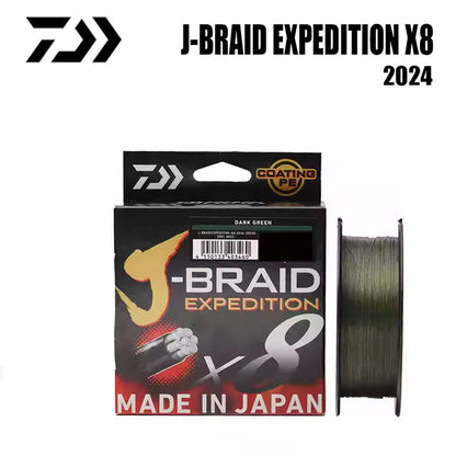 2024 J BRAID X8 EXPEDITION Linha De Pesca PE 300M Verde (2 Carretéis)