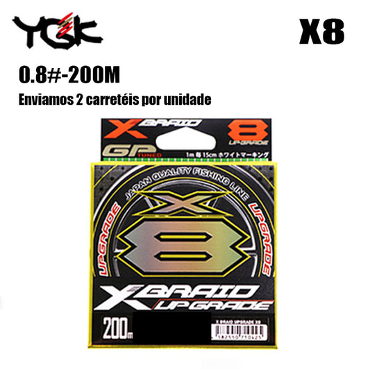 YGK X8-BRAID Upgrade  Linha De Pesca PE 200M 0.8 Verde (2 Carretéis)
