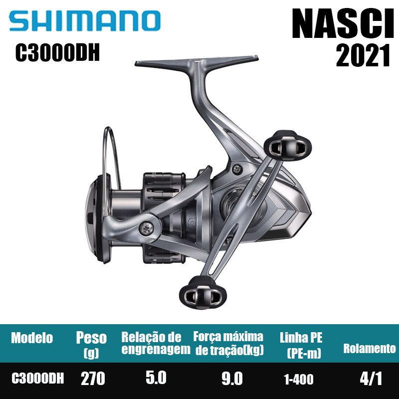 SHIMANO 2021 NASCI carretel de pesca spinning carretel de água doce peças de pesca de água salgada Origem: Malásia