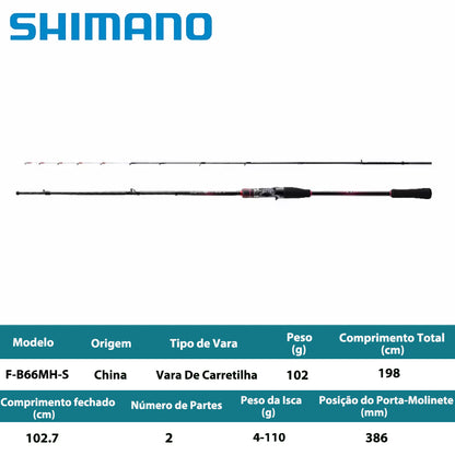 SHIMANO 2022 SEPHIA BB METAL SUTTE F-B66MH-S Vara De Carretilha
