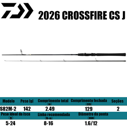 DAIWA 2026 CROSSFIRE CS J S82M-2 para molinetes de pesca