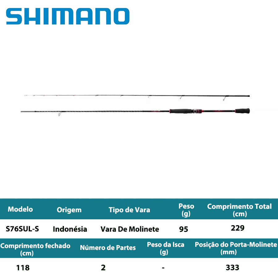 SHIMANO 2022 SEPHIA BB S76SUL-S Vara De Molinete