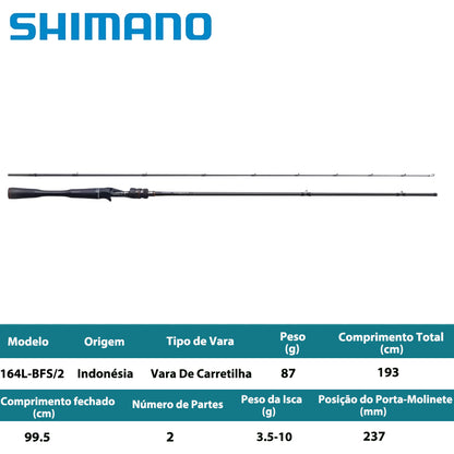 SHIMANO 2024 POISON ADRENA 164L-BFS/2 Vara De Carretilha