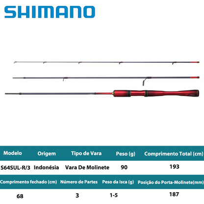 SHIMANO 2024 WORLD SHAULA TECHNICAL EDITION S64SUL-R/3 Vara De Molinete