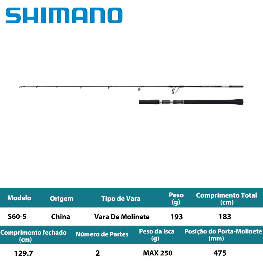 SHIMANO 2021 GRAPPLER BB TYPE J S60-5 Vara De Molinete