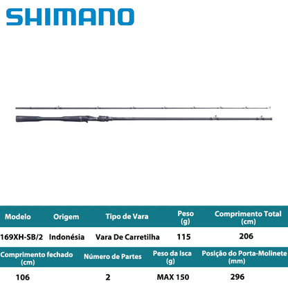 SHIMANO 2024 POISON ADRENA 169XH-SB/2 Vara De Carretilha