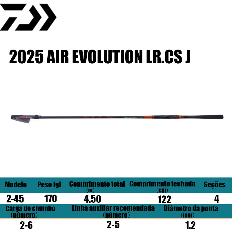 DAIWA 2025 AIR EVOLUTION LR.CS J 2-45 para molinetes de pesca