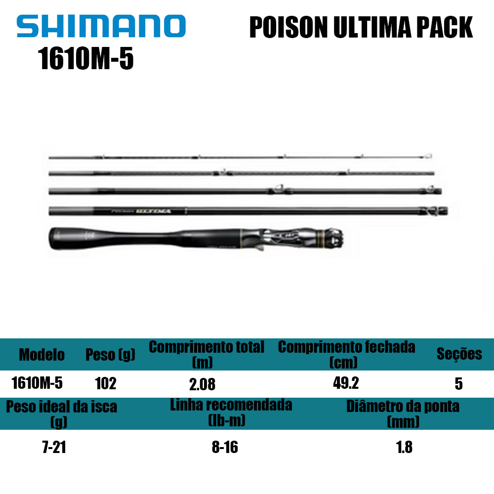 SHIMANO POISON ULTIMA PACK 1610M-5 Para Carretilha