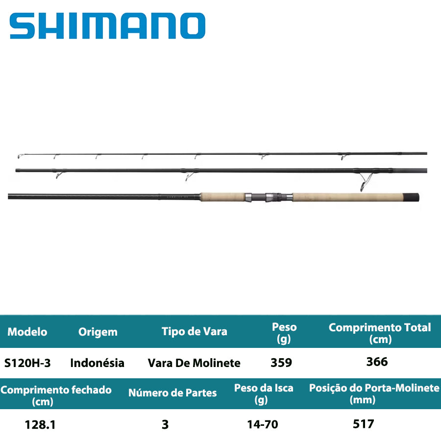 SHIMANO 2021 CARDIFF NX S120H-3 Vara De Molinete