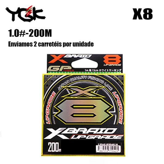 YGK X8-BRAID Upgrade  Linha De Pesca PE 200M 1.0 Verde (2 Carretéis)