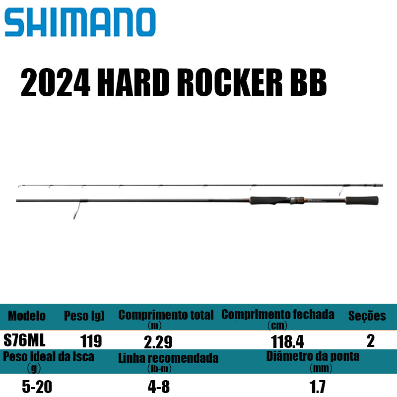 SHIMANO 2024 HARD ROCKER BB S76ML para molinetes de pesca