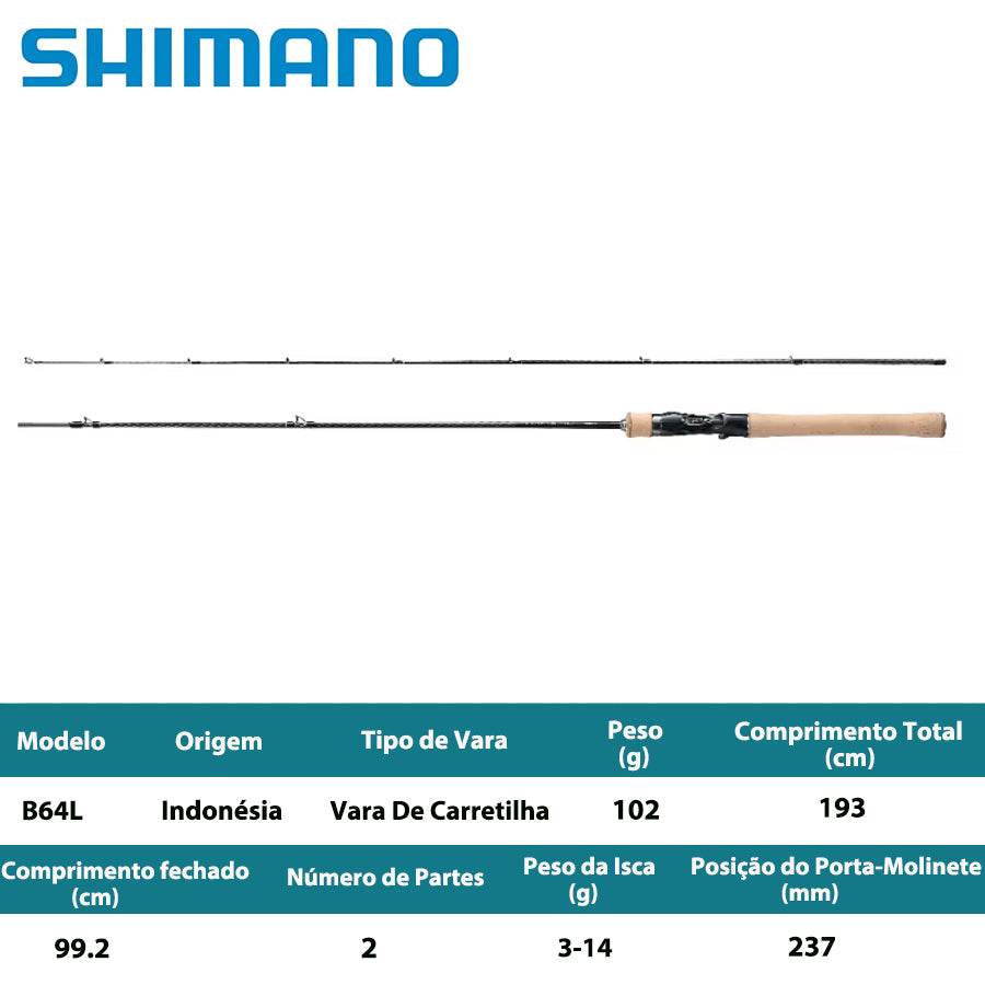SHIMANO 2024 TROUT ONE NS B64L Vara De Carretilha